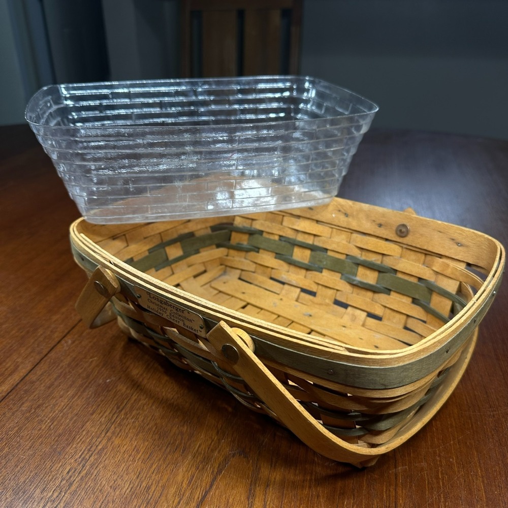 Longaberger Basket Christmas Holiday Cheer 1996 Collection w/Liner ‎ Green